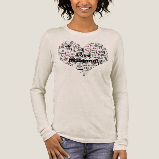 I Love Mahjong Long Sleeve T-Shirt トライブレンドＴシャツ (正面)