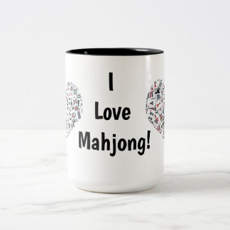 I Love Mahjong Mug ツートーンマグカップ