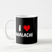 I Love Malachi - Heart - Name  コーヒーマグカップ (左)