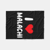 I Love Malachi - Heart - Name  フリースブランケット (正面(横))