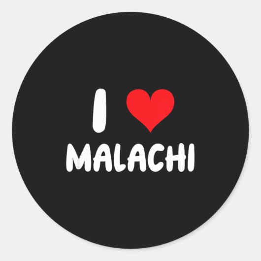 I Love Malachi - Heart - Name  ラウンドシール (正面)