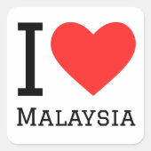 I love Malaysia  スクエアシール (正面)