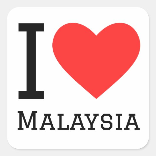 I love Malaysia  スクエアシール (正面)