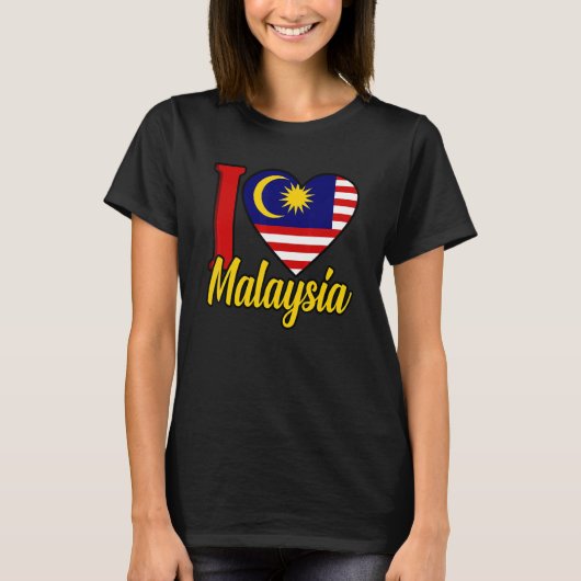 I Love Malaysia Flag Tシャツ (正面)