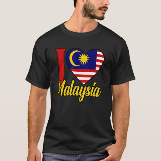 I Love Malaysia Flag Tシャツ (正面)