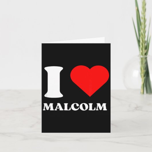 I Love Malcolm I Heart Malcolm Name Y2k Valentines カード (正面)
