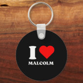 I Love Malcolm I Heart Malcolm Name Y2k Valentines キーホルダー (正面)