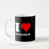 I Love Malcolm I Heart Malcolm Name Y2k Valentines コーヒーマグカップ (左)