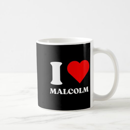 I Love Malcolm I Heart Malcolm Name Y2k Valentines コーヒーマグカップ (右)