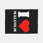 I Love Malcolm I Heart Malcolm Name Y2k Valentines フリースブランケット (正面(横))