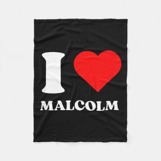 I Love Malcolm I Heart Malcolm Name Y2k Valentines フリースブランケット (正面)