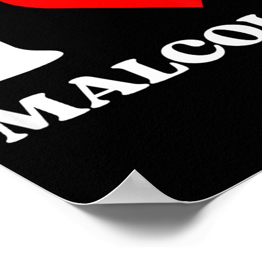 I Love Malcolm I Heart Malcolm Name Y2k Valentines ポスター (角)