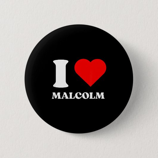 I Love Malcolm I Heart Malcolm Name Y2k Valentines 缶バッジ (正面)