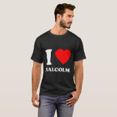 I Love Malcolm I Heart Malcolm Name Y2k Valentines Tシャツ (正面フル)