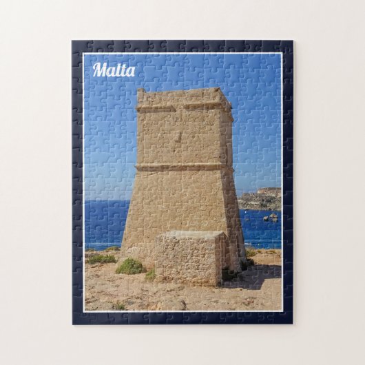 I Love Malta Għajn Tuffieħa Watchtower Golden Bay ジグソーパズル (縦)