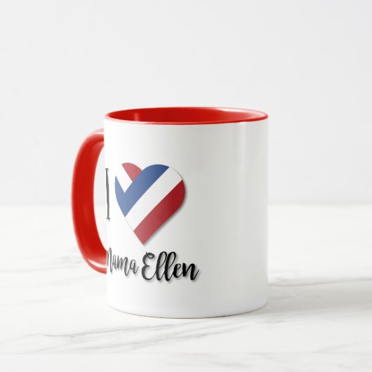 I Love Mama Ellen with Netherlands Flag マグカップ (正面左)