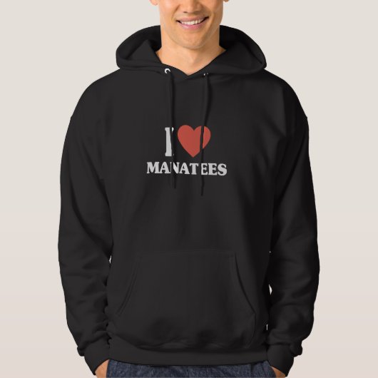 I Love Manatees Manatete Florida Sea Cow パーカ (正面)