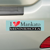 I Love Mankato Minnesota バンパーステッカー (車上)