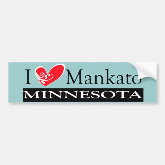 I Love Mankato Minnesota バンパーステッカー (正面)