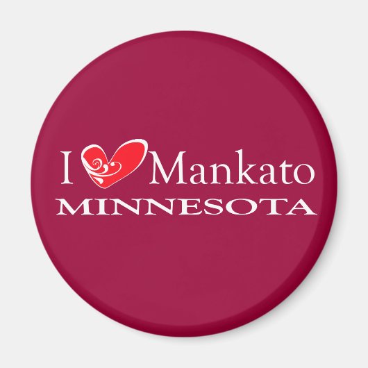 I Love Mankato Minnesota マグネット (正面)