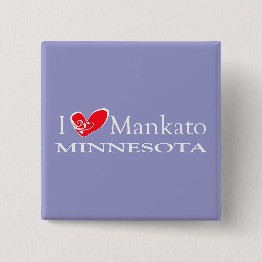I Love Mankato Minnesota 缶バッジ (正面)