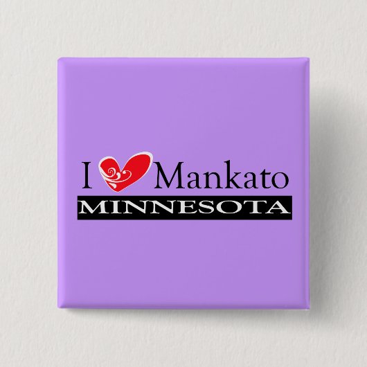 I Love Mankato Minnesota 缶バッジ (正面)
