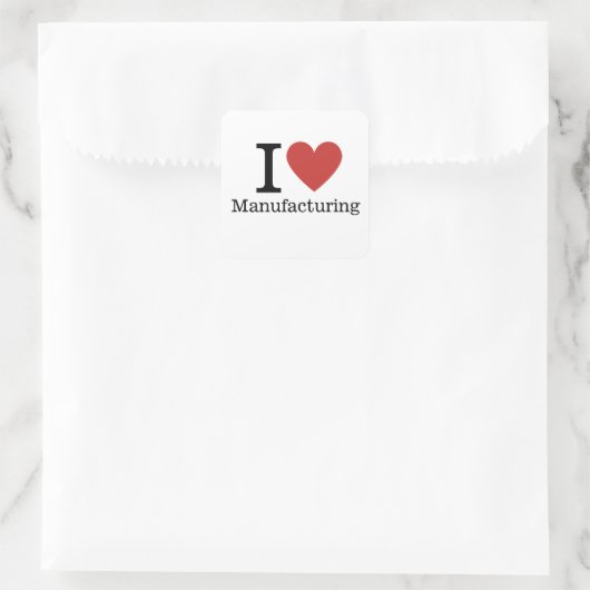 I Love Manufacturing ❤️ STICKER スクエアシール (バッグ)