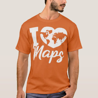 I Love Maps地理 Tシャツ