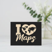 I Love Maps、地理 ポストカード (スタンド正面)