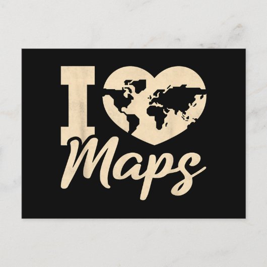 I Love Maps、地理 ポストカード (正面)