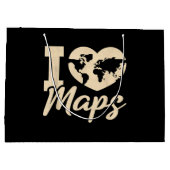 I Love Maps、地理 ラージペーパーバッグ (裏面)