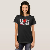 I Love Marathon Sport 走おもしろい Tシャツ (正面フル)