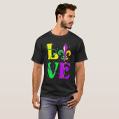 I Love Mardi Gras Fleur De Lis Fat Tuesday Carniva Tシャツ (正面フル)