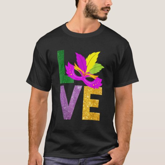 I Love Mardi Gras Fleur-de-Lis Parade Men Women Ki Tシャツ (正面)