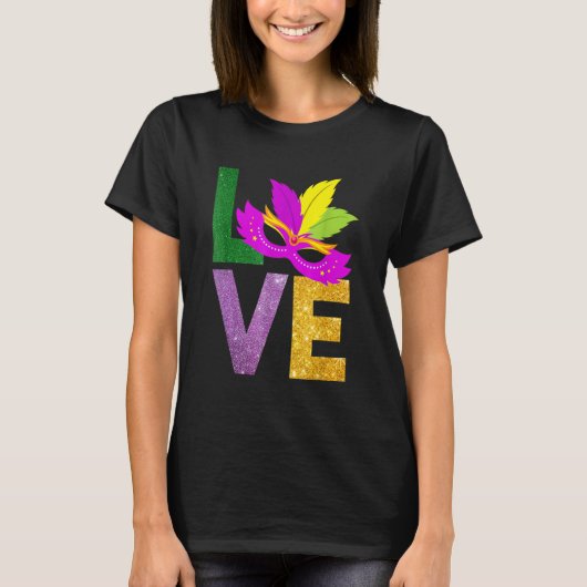 I Love Mardi Gras Fleur-de-Lis Parade Men Women Ki Tシャツ (正面)