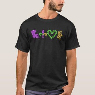 I LOVE Mardi Gras Fleur De Lys Symbol Men Women Tシャツ