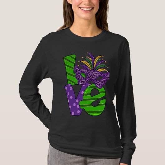 I Love Mardi Gras  Mardi Gras  For Girls Tシャツ (正面)