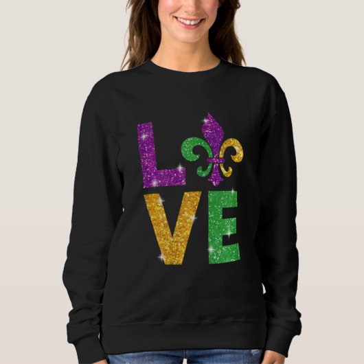 I Love Mardi Gras Mardi Gras Tee For Women Kids G スウェットシャツ (正面)