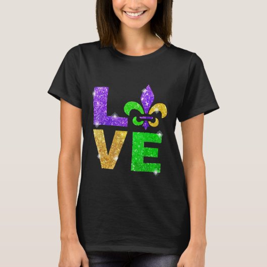I Love Mardi Gras Tシャツ(紋章の)フラ・ダ・リギフトメンズ Tシャツ (正面)