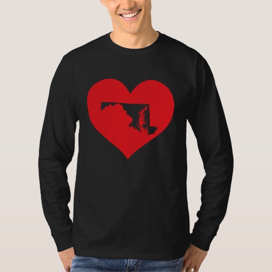 I Love Maryland Heart  Resident State Pride Tシャツ (正面)