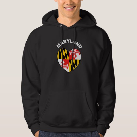 I Love Maryland MD State Flag Heart Baltimore Hon  パーカ (正面)