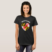 I Love Maryland MD State Flag Heart Baltimore Hon  Tシャツ (正面フル)