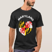 I Love Maryland MD State Flag Heart Baltimore Hon  Tシャツ (正面)