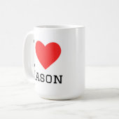 I love Mason Sticker コーヒーマグカップ (正面左)
