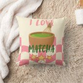 I Love Matcha スロー枕 | かわいい抹茶クッション クッション (ブランケット)