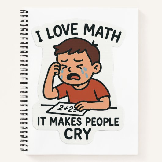 I Love Math – 面白い漫画ステッカー ノートブック (正面)