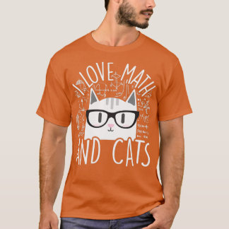 I Love Math And Cats Cute Kitty Cat Feline Lover G Tシャツ