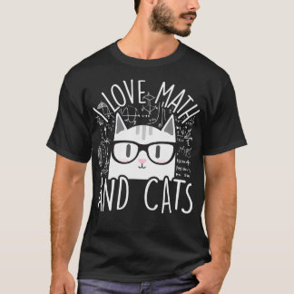 I Love Math And Cats Cute Kitty Cat Feline Lover G Tシャツ