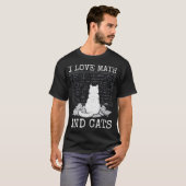 I Love Math and Cats Funny Teacher Cat Lover Quote Tシャツ (正面フル)