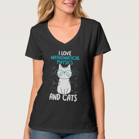 I Love Math and Cats Mathematical Physics Tシャツ (正面)